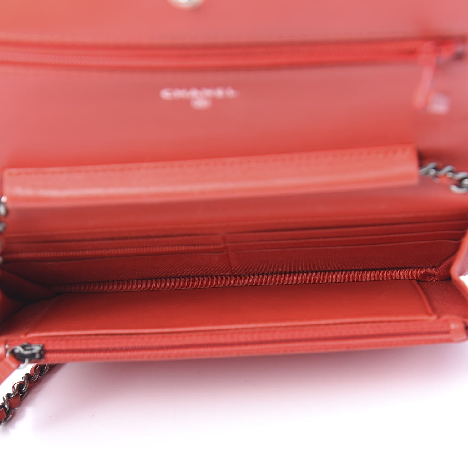 Chanel Lambskin Quilted Boy Wallet On Chain WOC Red 5 of 11