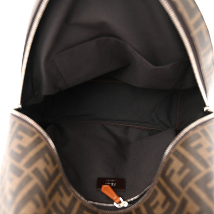 Fendi Glazed Fabric Vitello King FF 1974 Diagonal Pouch Pocket Backpack Tobacco Moro Cuoio 5 of 10