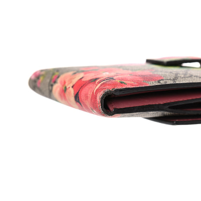 Gucci GG Supreme Monogram Blooms French Flap Wallet Beige Multicolor Dry Rose 7 of 14