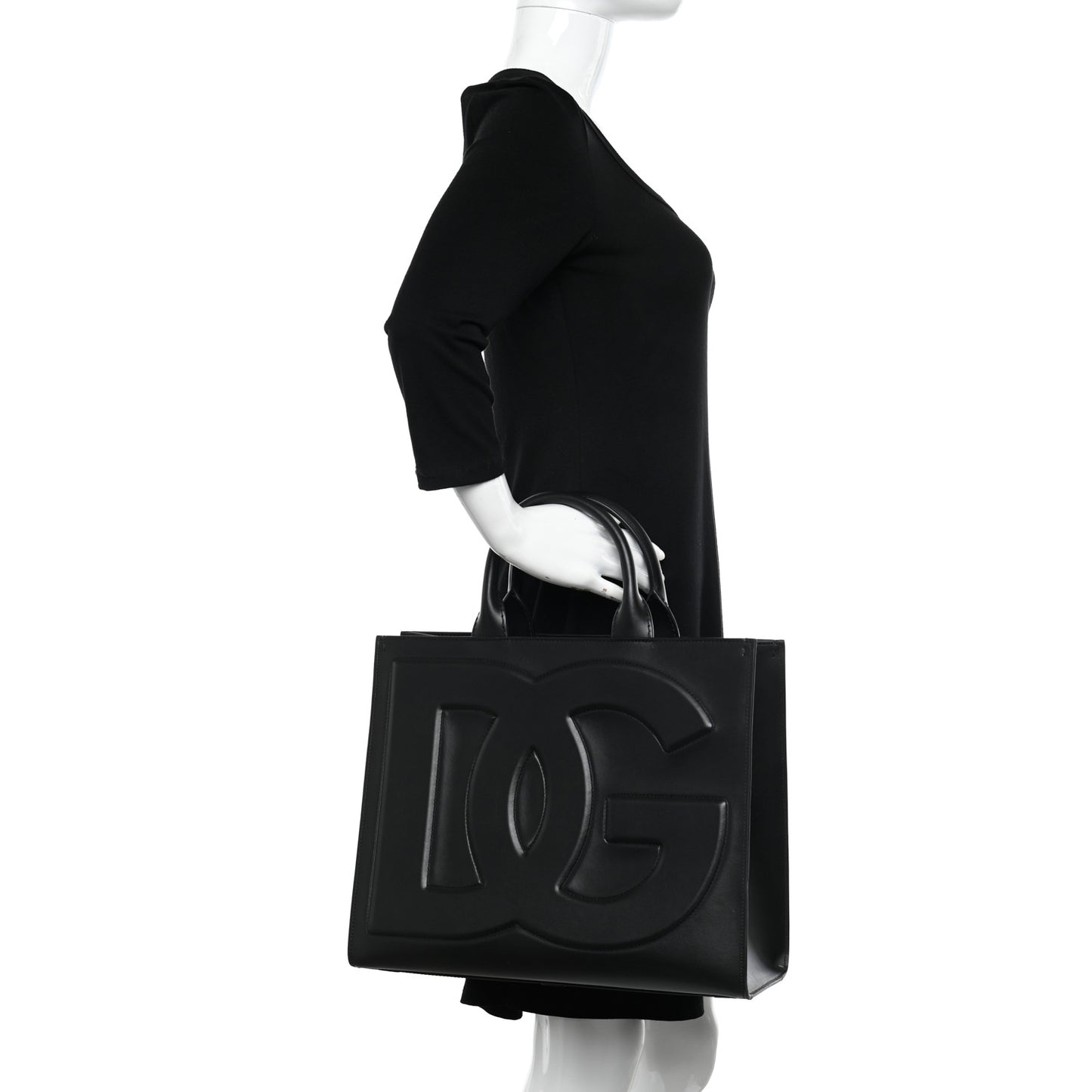 Calfskin DG Logo Tote Black