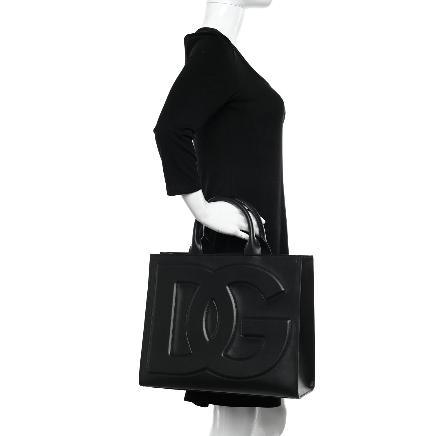 Dolce & Gabbana Calfskin DG Logo Tote Black 2 of 9
