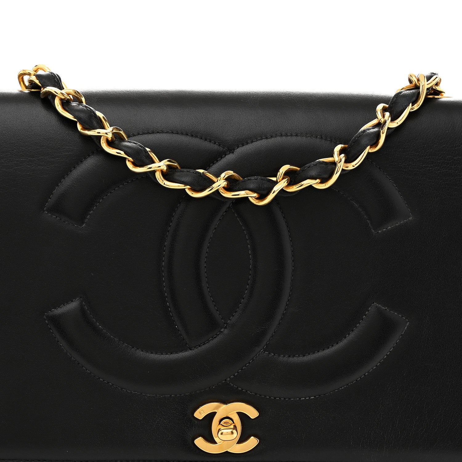 Chanel Lambskin Quilted CC Maxi Jumbo Single Flap Black 8 of 14