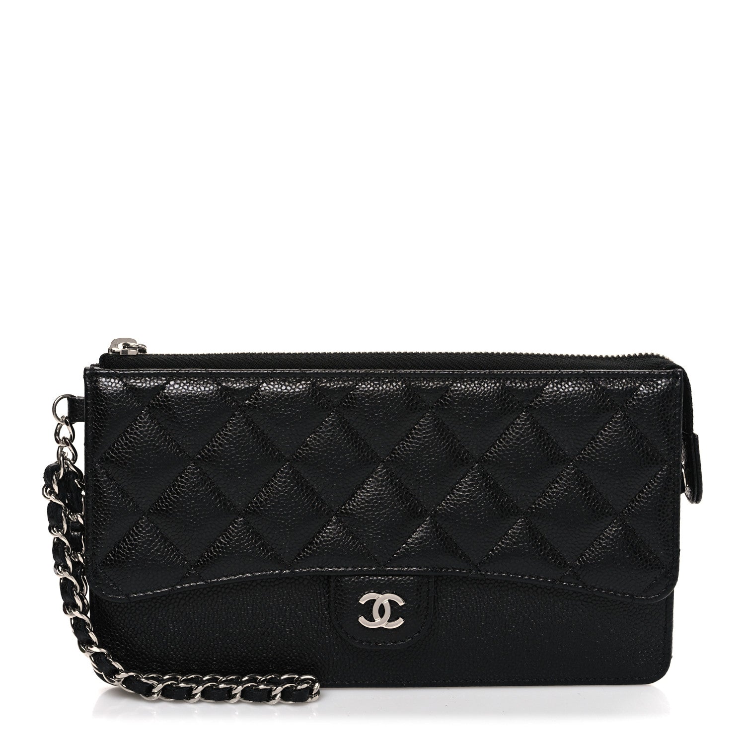 Chanel Caviar Quilted Classic Pouch With Handle Black 1 of 8