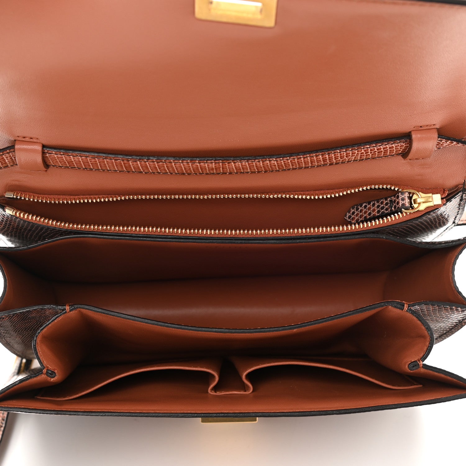 Celine Lizard Medium Classic Box Flap Bag Cognac 5 of 7