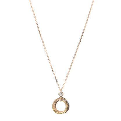 Cartier 18K Pink Yellow White Gold Diamond Trinity Pendant Necklace 1 of 5