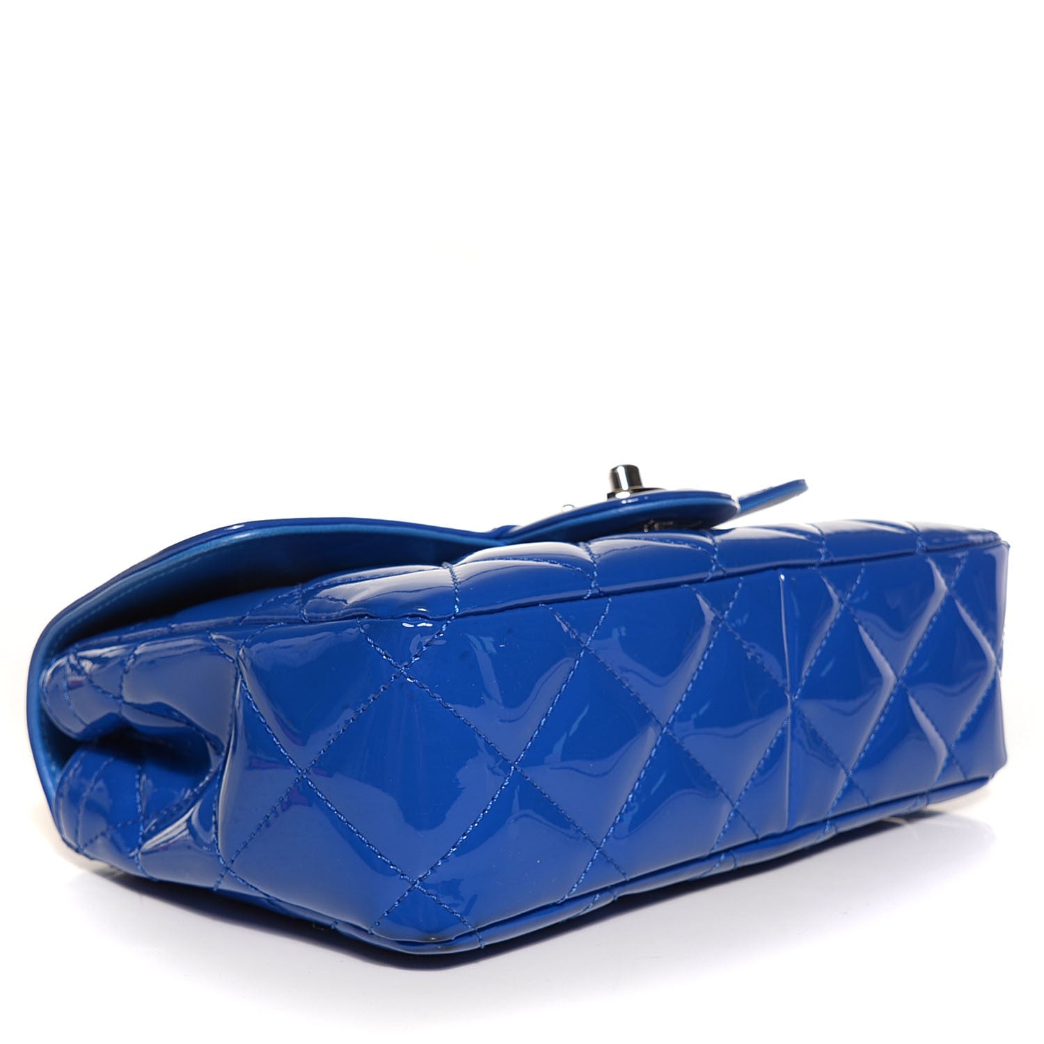 Chanel Patent Quilted Small Coco Shine Flap Blue 5 of 9