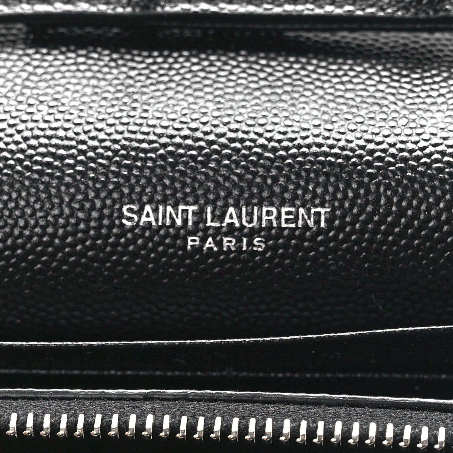 Saint Laurent Grain De Poudre Matelasse Chevron Monogram Chain Wallet Black 5 of 10