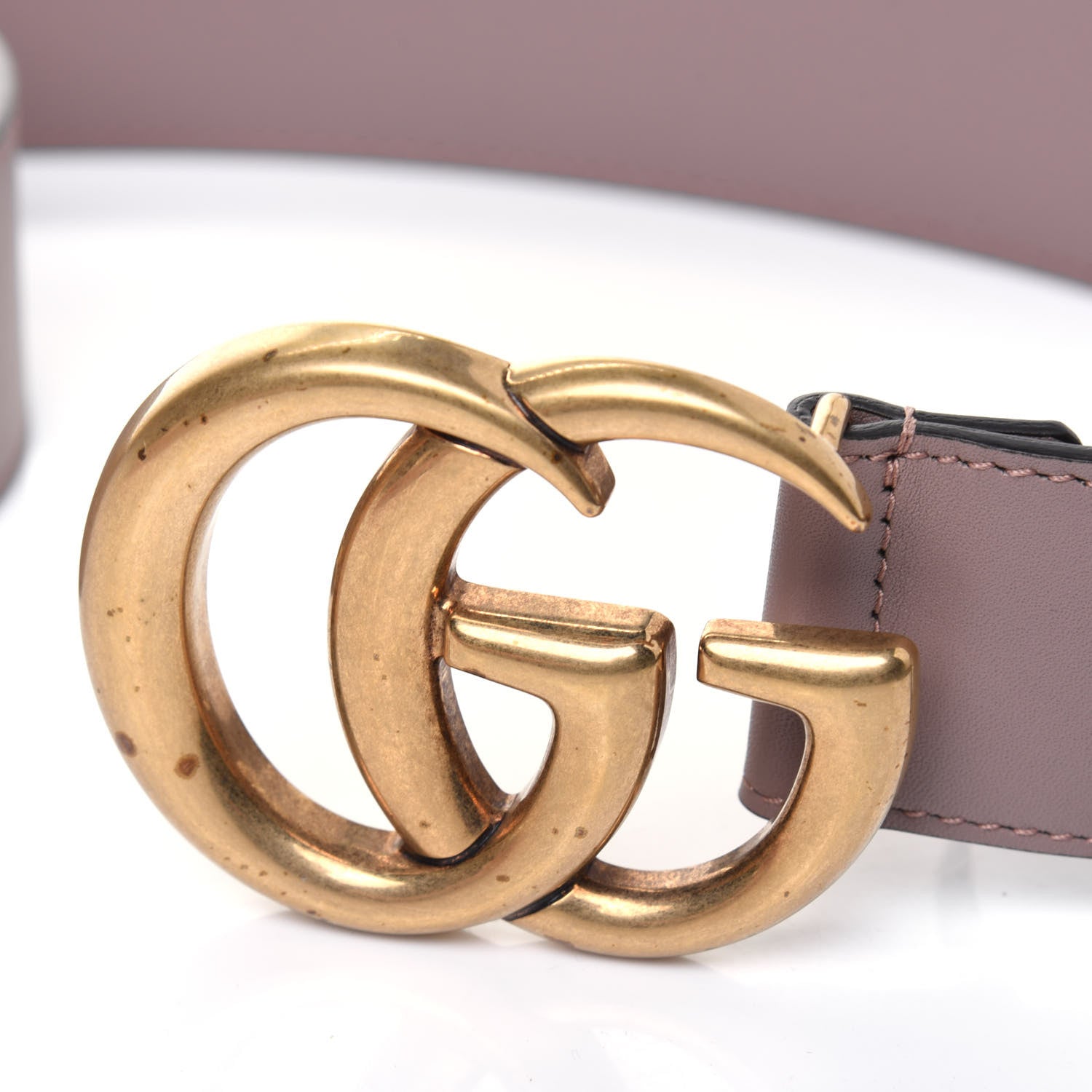 Gucci Calfskin Double G 40mm Belt 85 34 Porcelain Rose 6 of 6