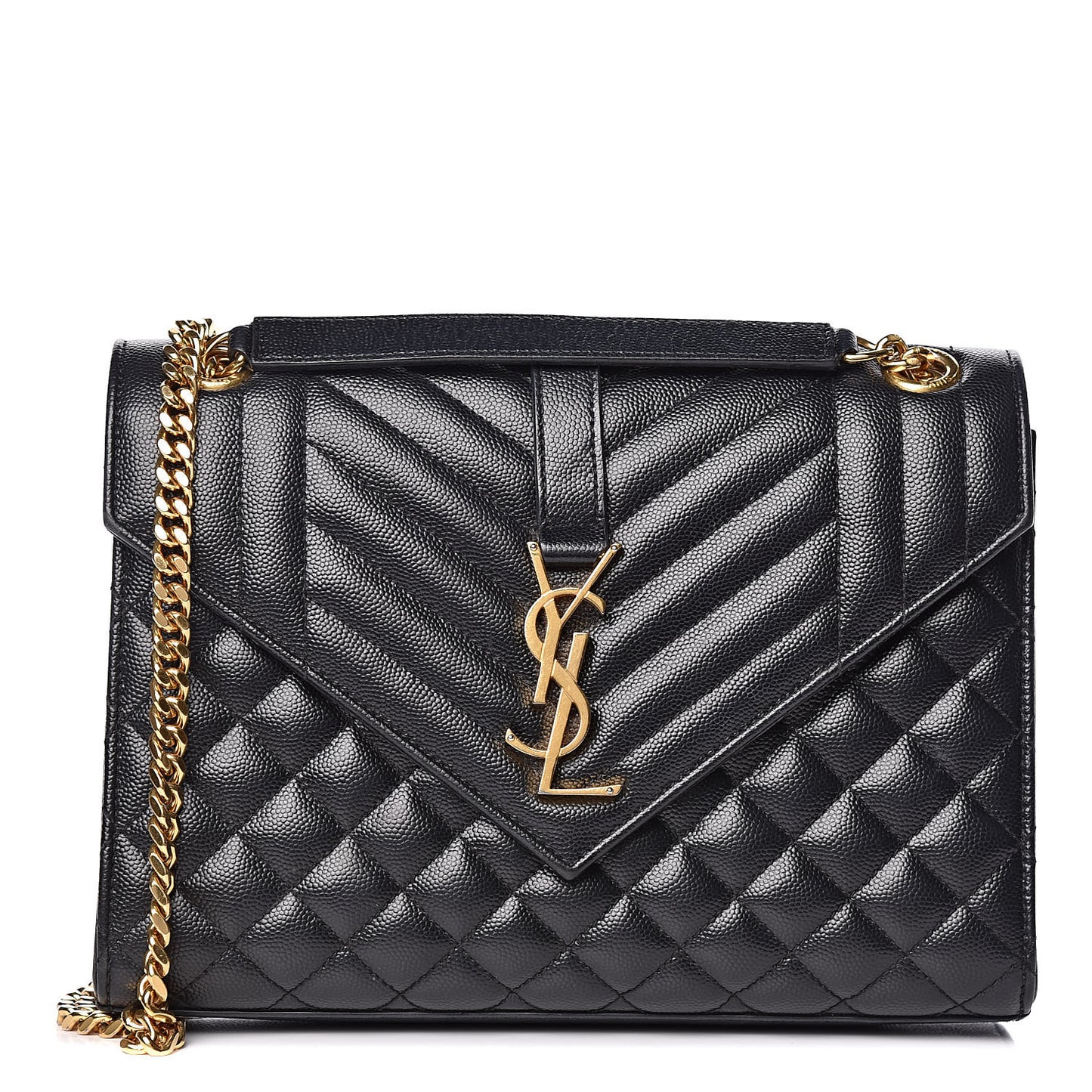 Grain De Poudre Textured Mixed Matelasse Triquilt Medium Monogram Satchel Black