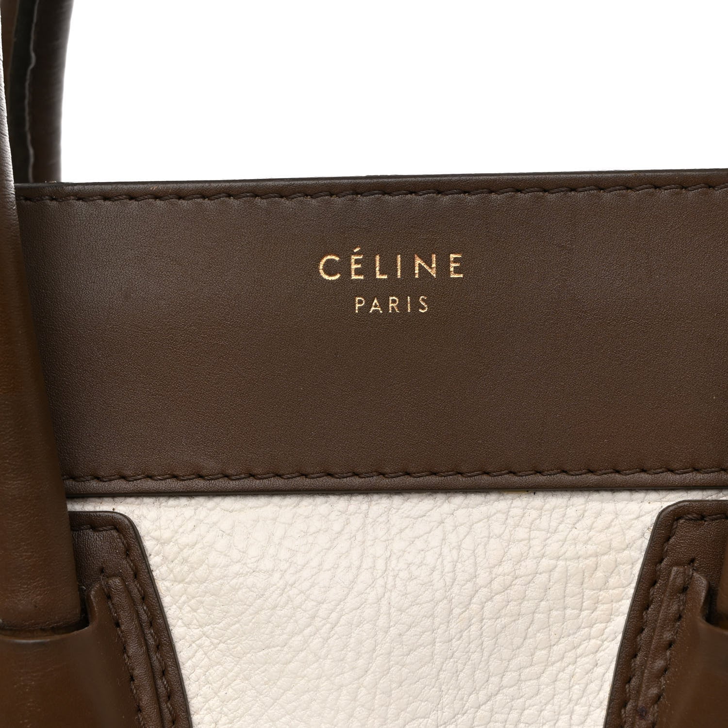 Celine Textured Calfskin Suede Tri-color Mini Luggage Cream 6 of 16