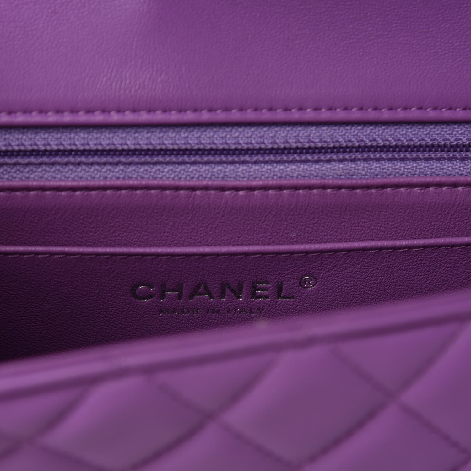 Chanel Lambskin Quilted Mini Rectangular Flap Purple 9 of 12