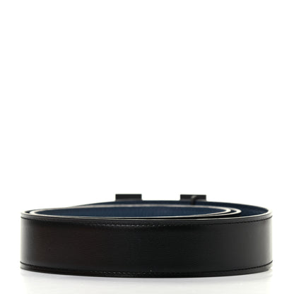 Hermes Box Togo 32mm Matte H Belt 95 Black Bleu De Prusse 2 of 5