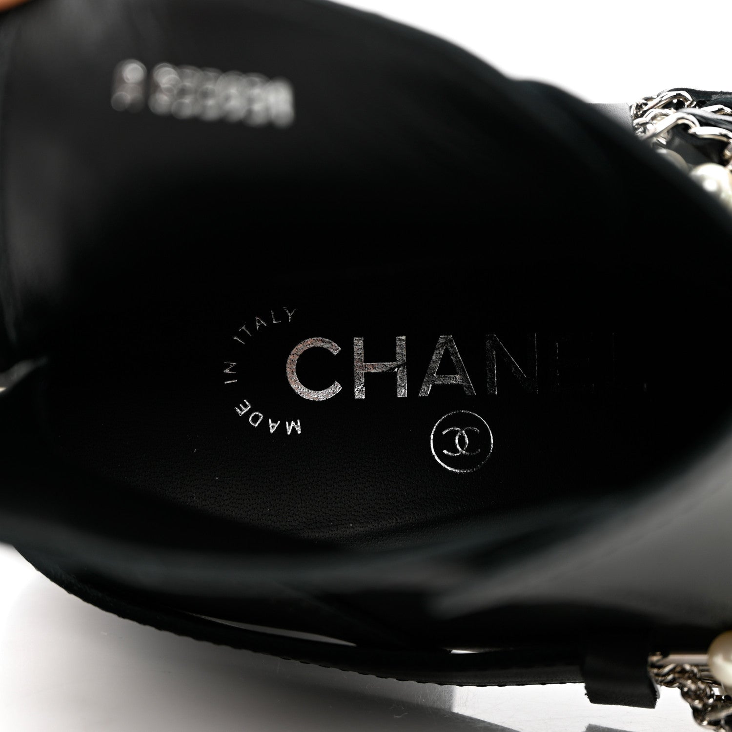 Chanel Calfskin Pearl Cap Toe Short Boots 37 Black 8 of 10