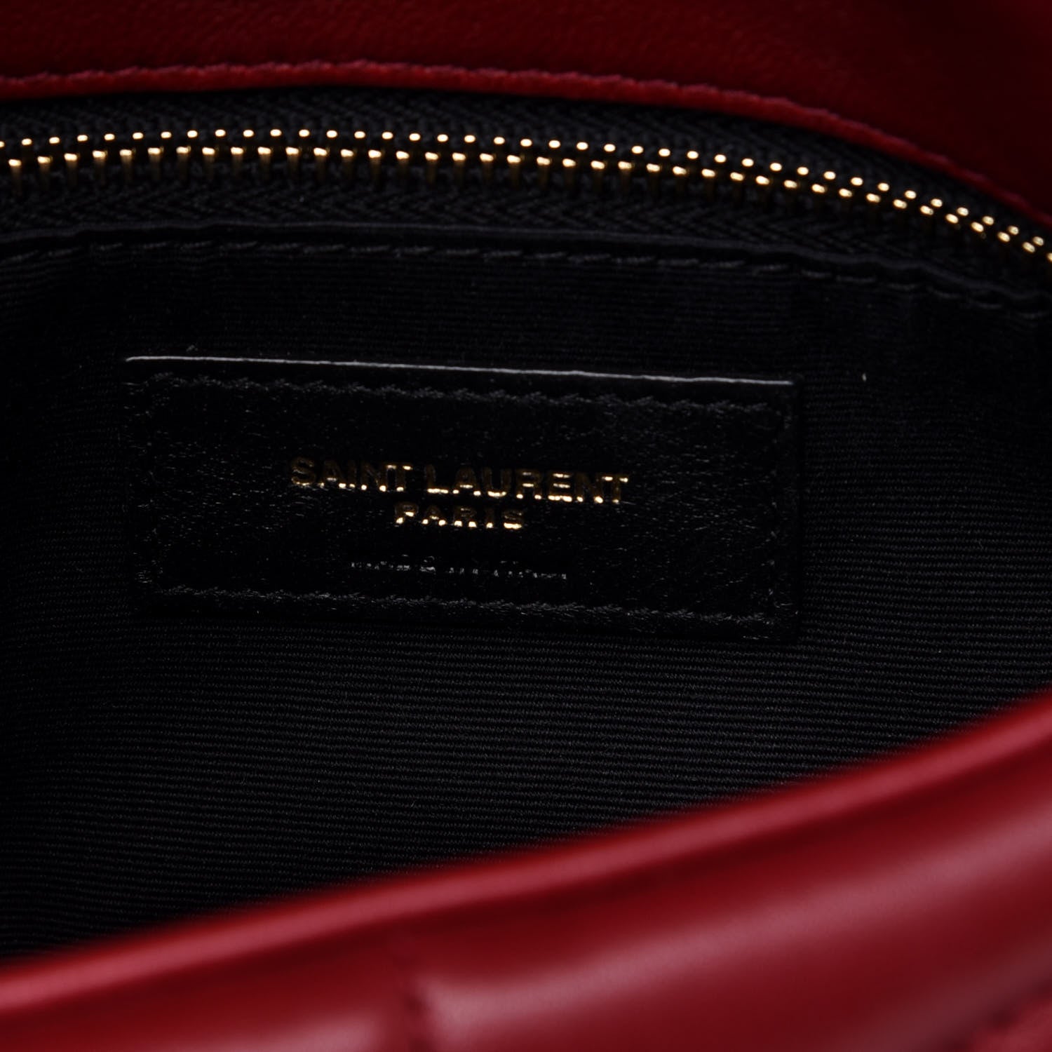 Saint Laurent Lambskin Quilted Toy Loulou Puffer Monogram Chain Satchel Red 6 of 11