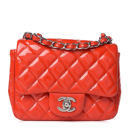 Chanel Patent Quilted Mini Square Flap Red 1 of 10