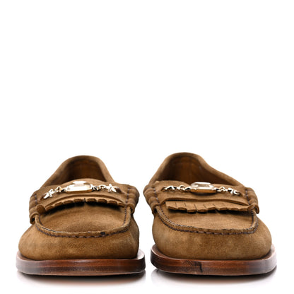 Jimmy Choo Suede Star Chain Penny Loafers 43 Tan 2 of 9