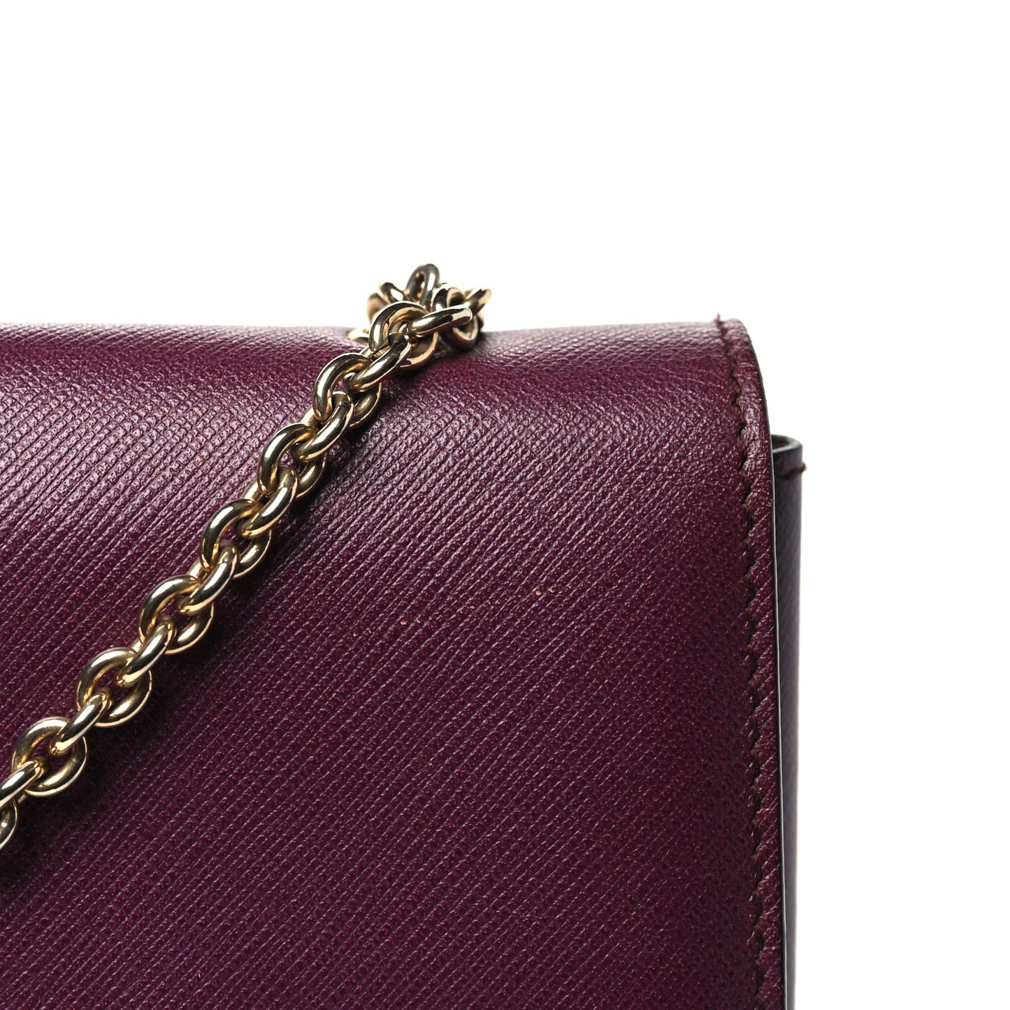 Calfskin Vara Bow Chain Flap Crossbody Burgundy