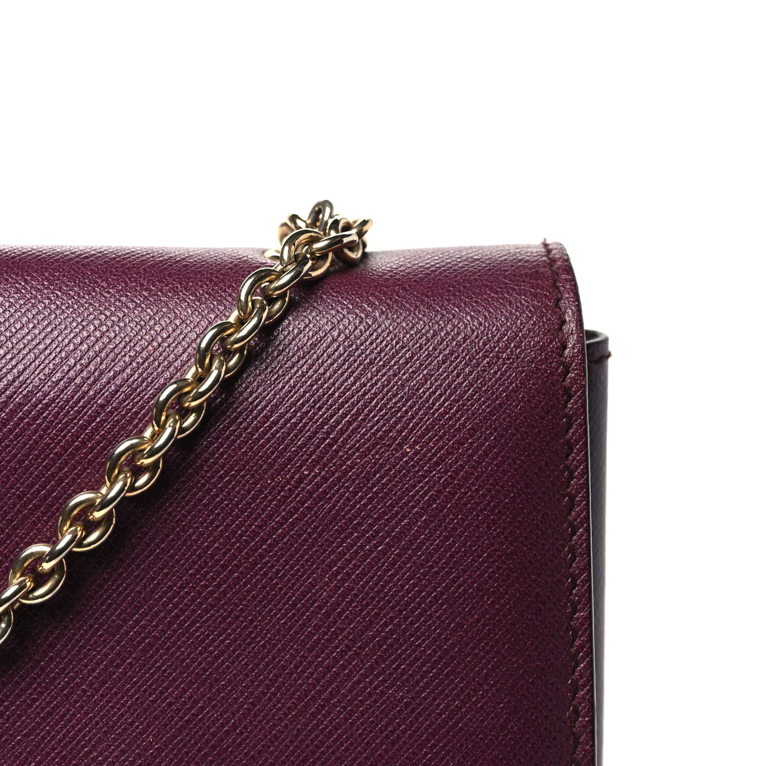 Salvatore Ferragamo Calfskin Vara Bow Chain Flap Crossbody Burgundy 10 of 11