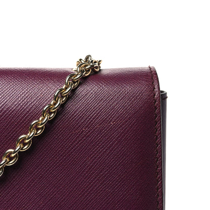 Salvatore Ferragamo Calfskin Vara Bow Chain Flap Crossbody Burgundy 10 of 11