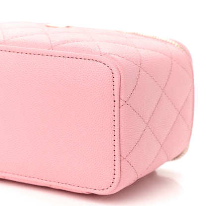 Chanel Caviar Quilted Small Vanity Case With Chain Pink 9 of 9