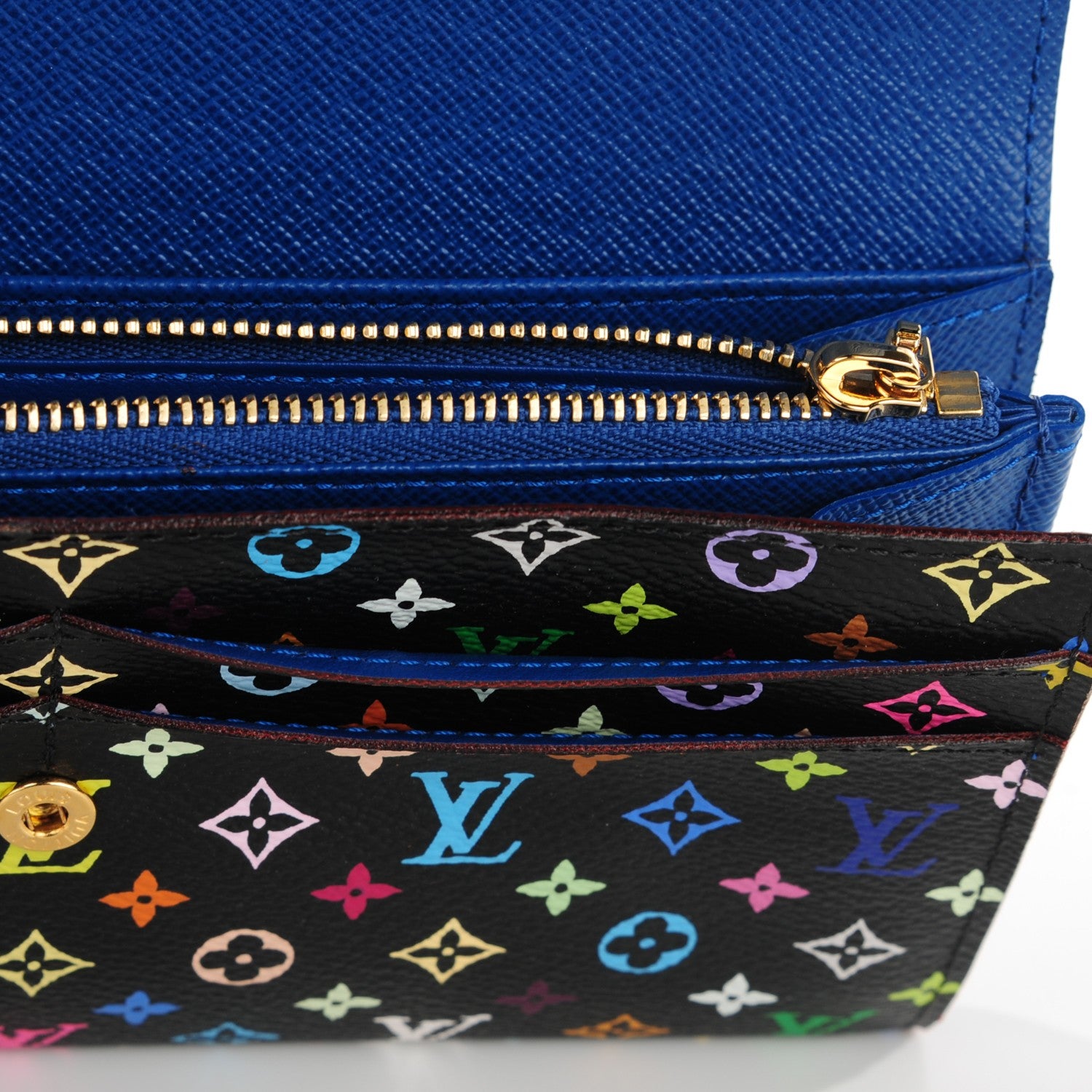 Louis Vuitton Monogram Multicolor Sarah Wallet Black Bleuet 6 of 11