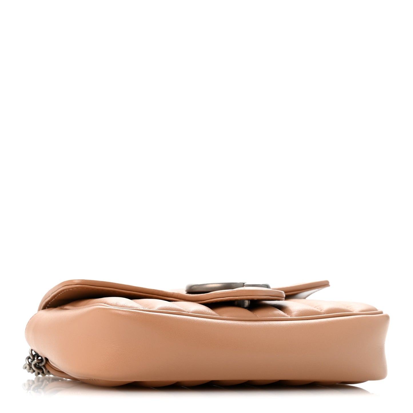 Calfskin Matelasse Aria Super Mini GG Marmont Shoulder Bag Camelia