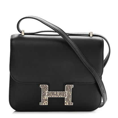 Hermes Veau Monsieur Lizard Constance 18 Black Ombre 1 of 13