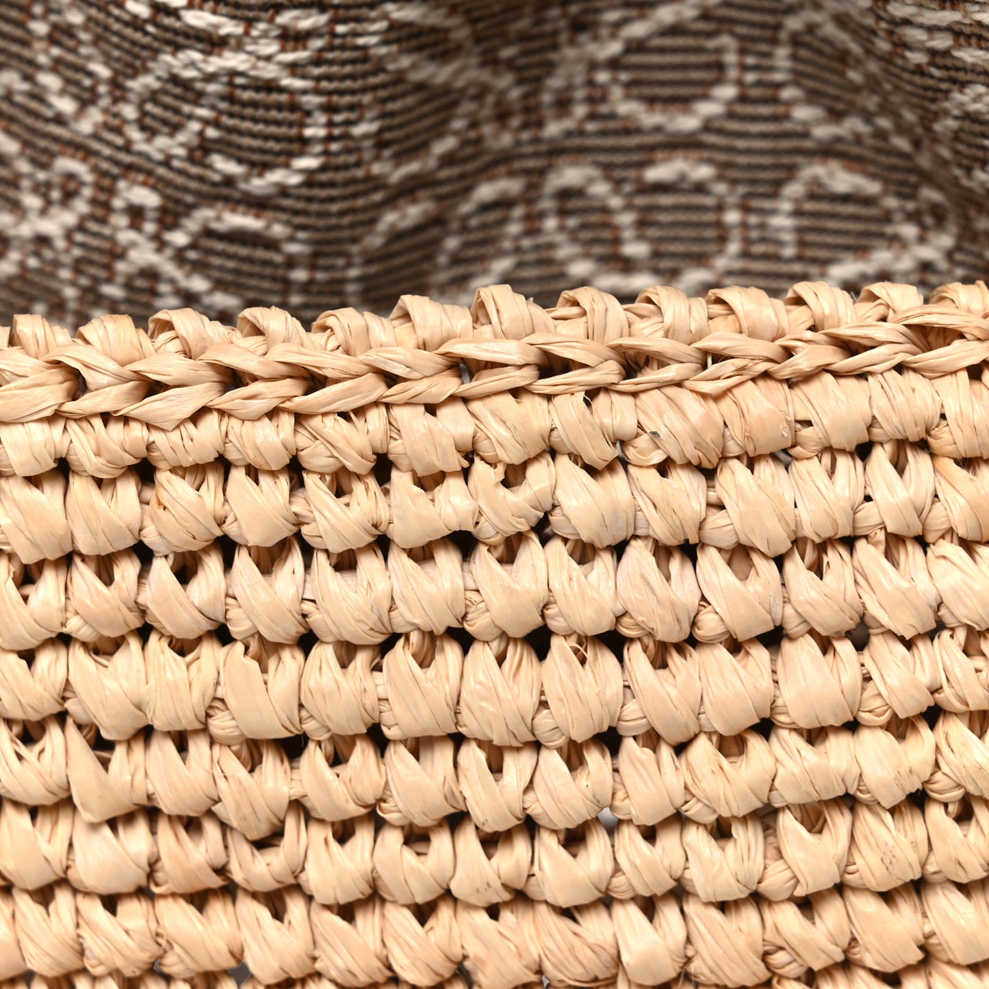 Calfskin Raffia Anagram Paulas Ibiza Pochette Bag Natural Tan