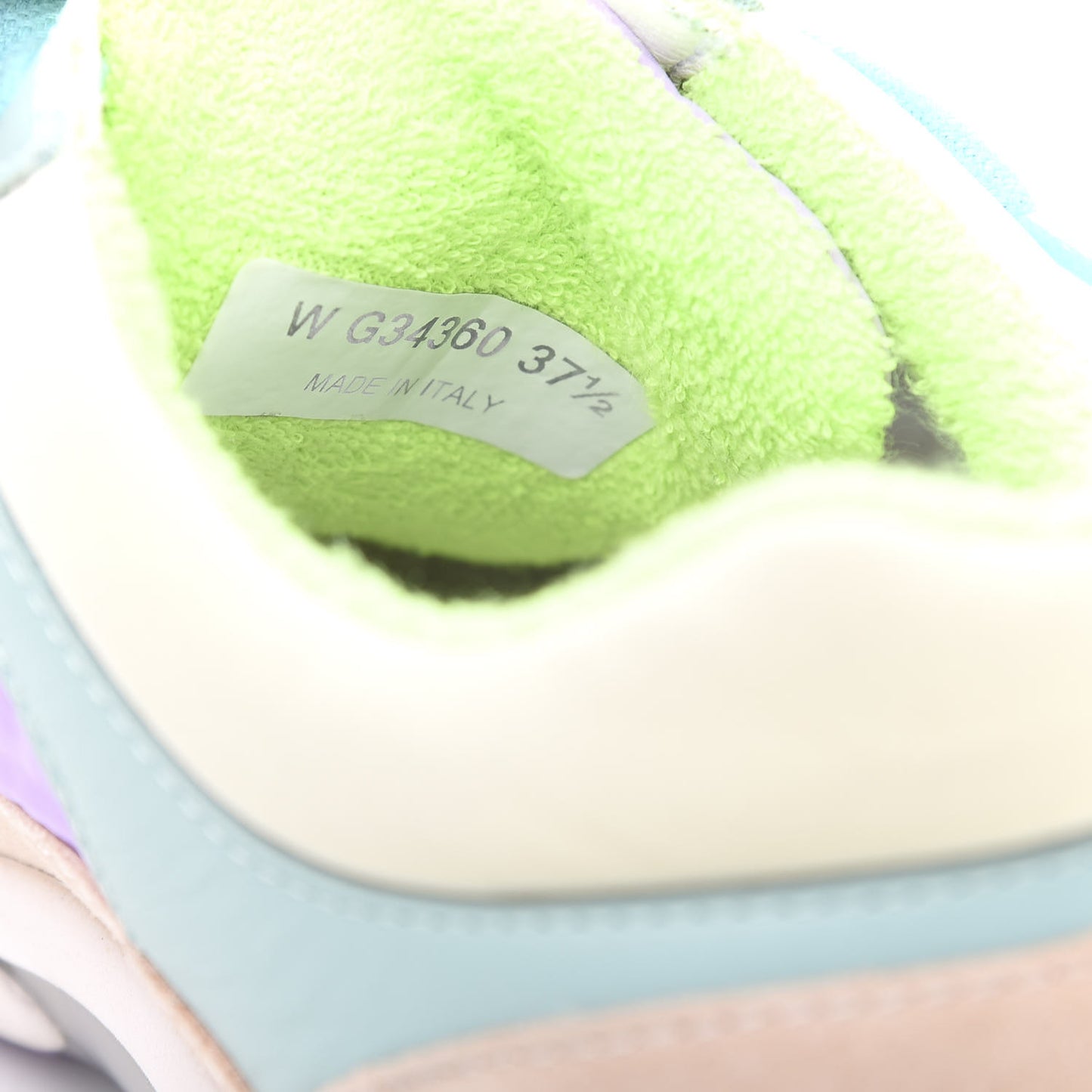 Nylon Lambskin Suede Calfskin CC Sneakers 37.5 Green Purple Pink