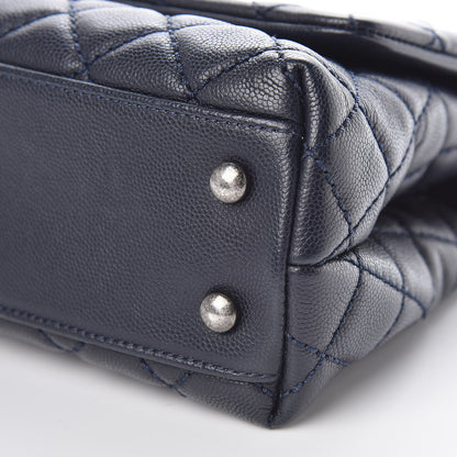 Chanel Caviar Quilted Mini Coco Handle Flap Navy Blue 9 of 10
