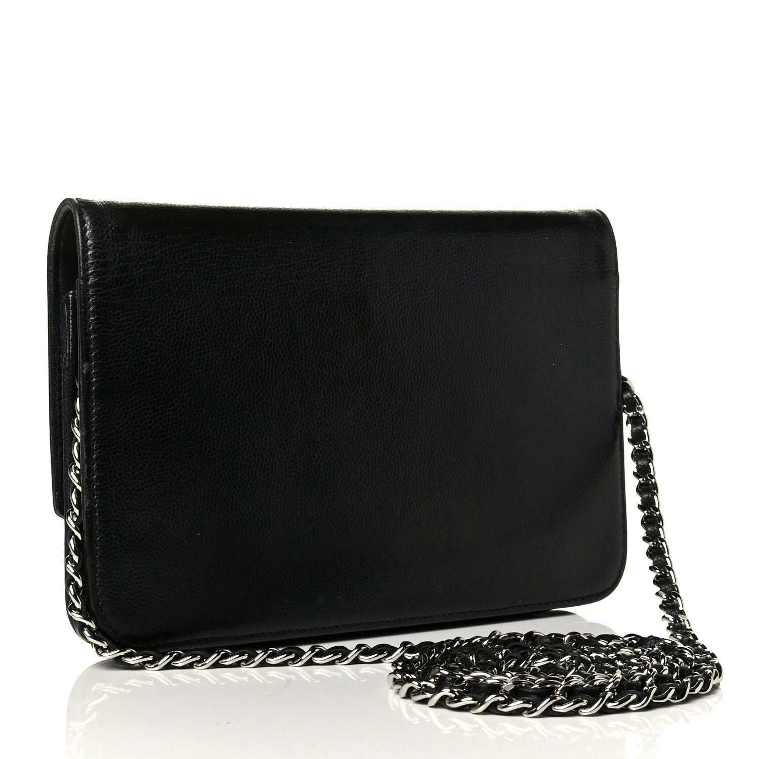 Chanel Caviar Sevruga Wallet On Chain WOC Black 2 of 7