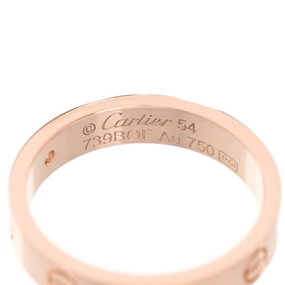 Cartier 18K Pink Gold Diamond 4mm LOVE Wedding Band Ring 54 6.75 4 of 5