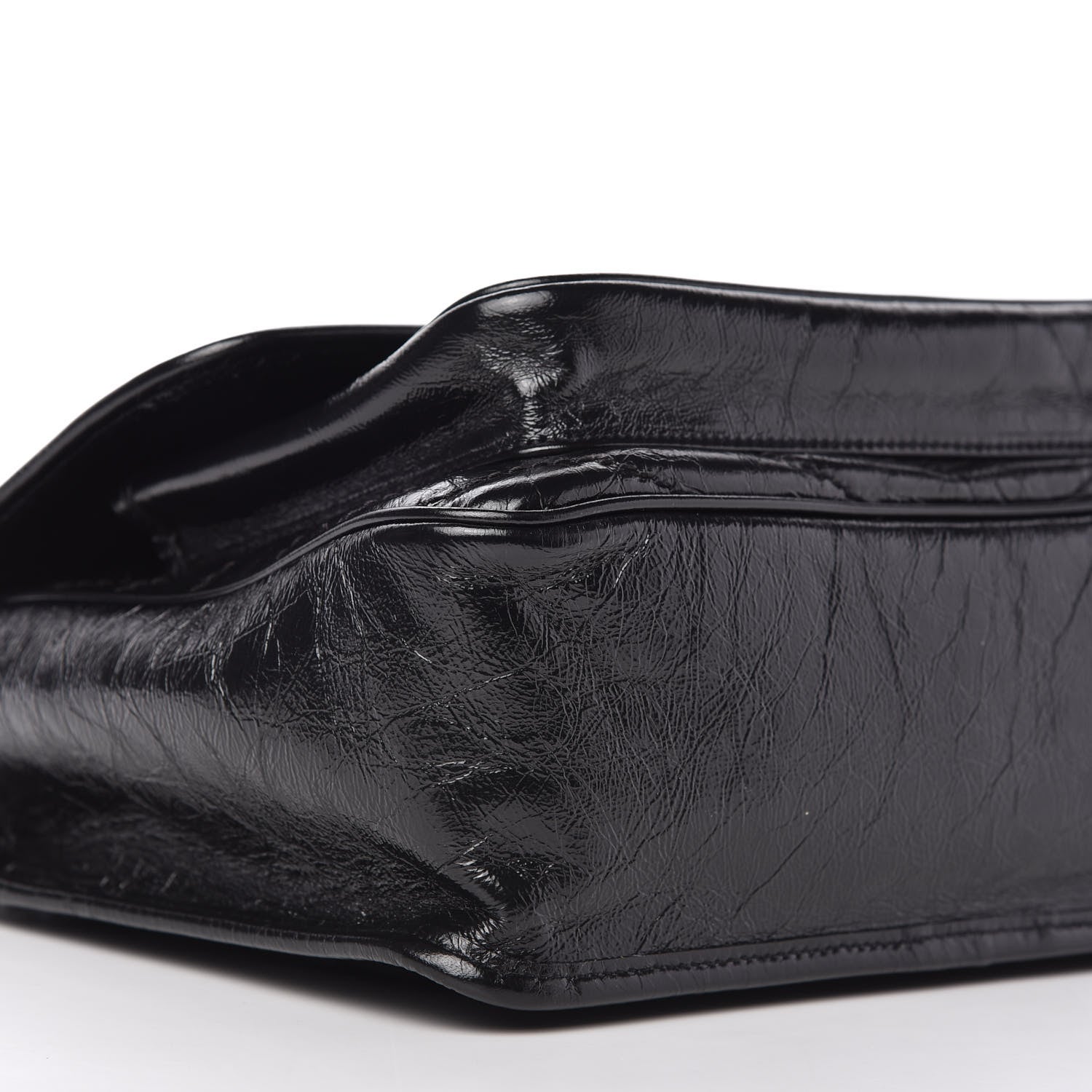 Saint Laurent Crinkled Calfskin Matelasse Monogram Medium Niki Chain Satchel Black 6 of 10