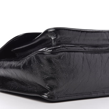Saint Laurent Crinkled Calfskin Matelasse Monogram Medium Niki Chain Satchel Black 6 of 10