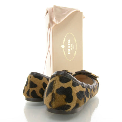 Prada Calf Hair Leopard Print Ballet Flats 38 3 of 6
