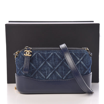 Chanel Denim Calfskin Quilted Small Gabrielle Clutch With Chain Blue 11 of 11