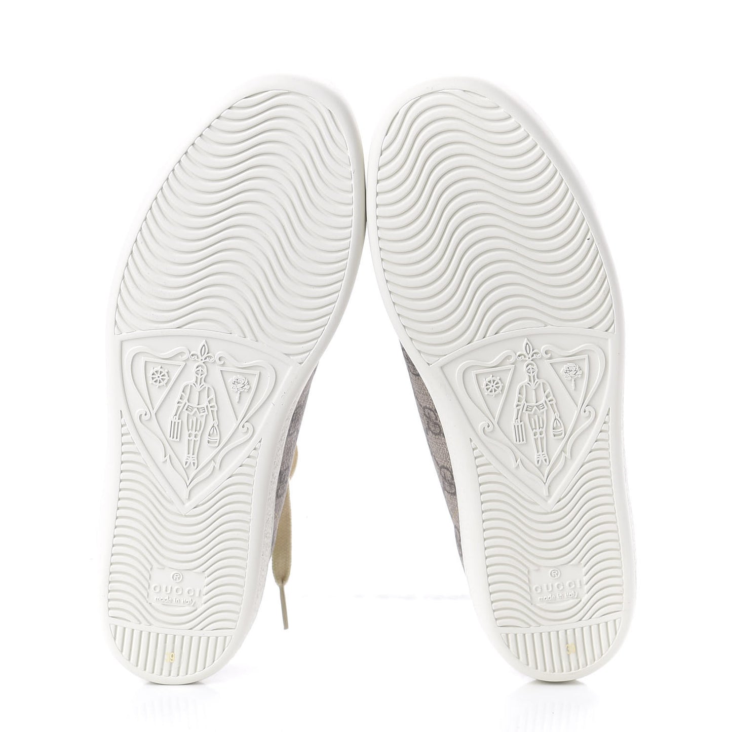 GG Supreme Monogram Fake/Not Womens Ace Sneakers 39 Beige New Shamarock Brown Sugar