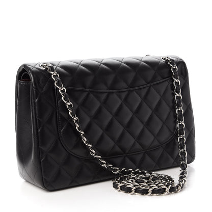 Chanel Lambskin Quilted Jumbo Double Flap Black 3 of 12
