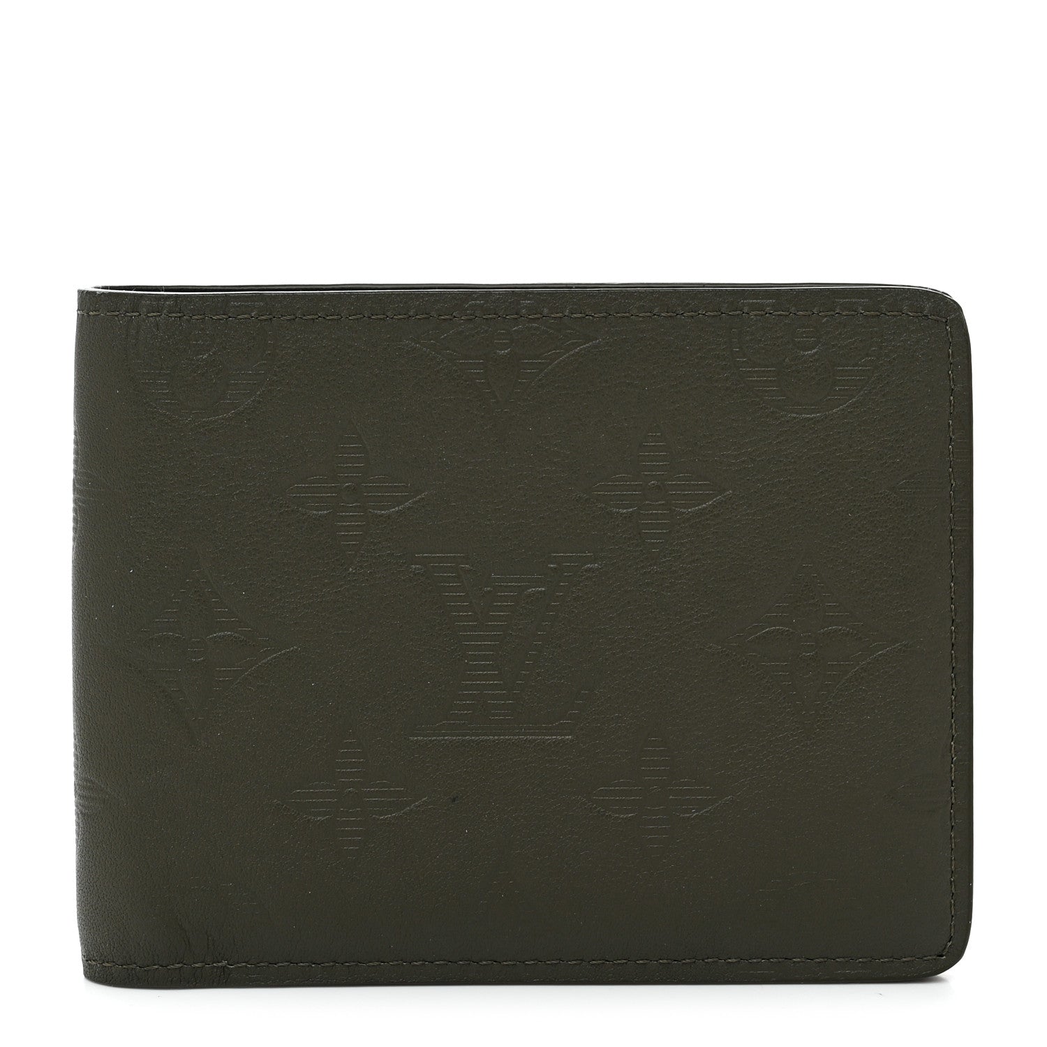 Louis Vuitton Calfskin Monogram Shadow Multiple Wallet Kaki 1 of 7