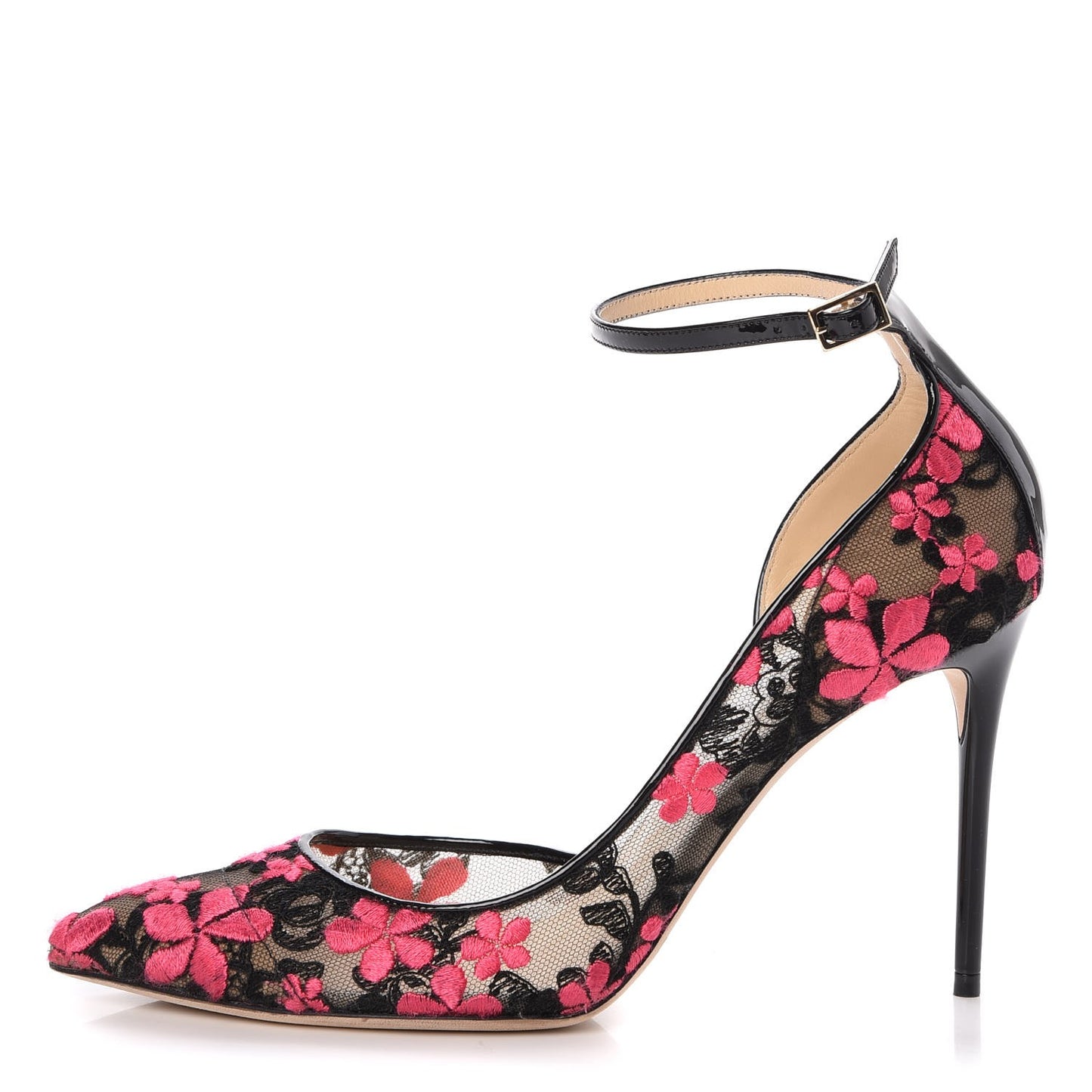 Flower Embroidered Lace Lucy 100 Pumps 37.5 Black Dahlia