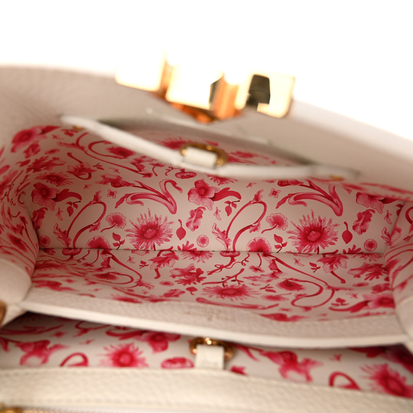 Taurillon Lambskin Calfskin Capucines BB Snow White