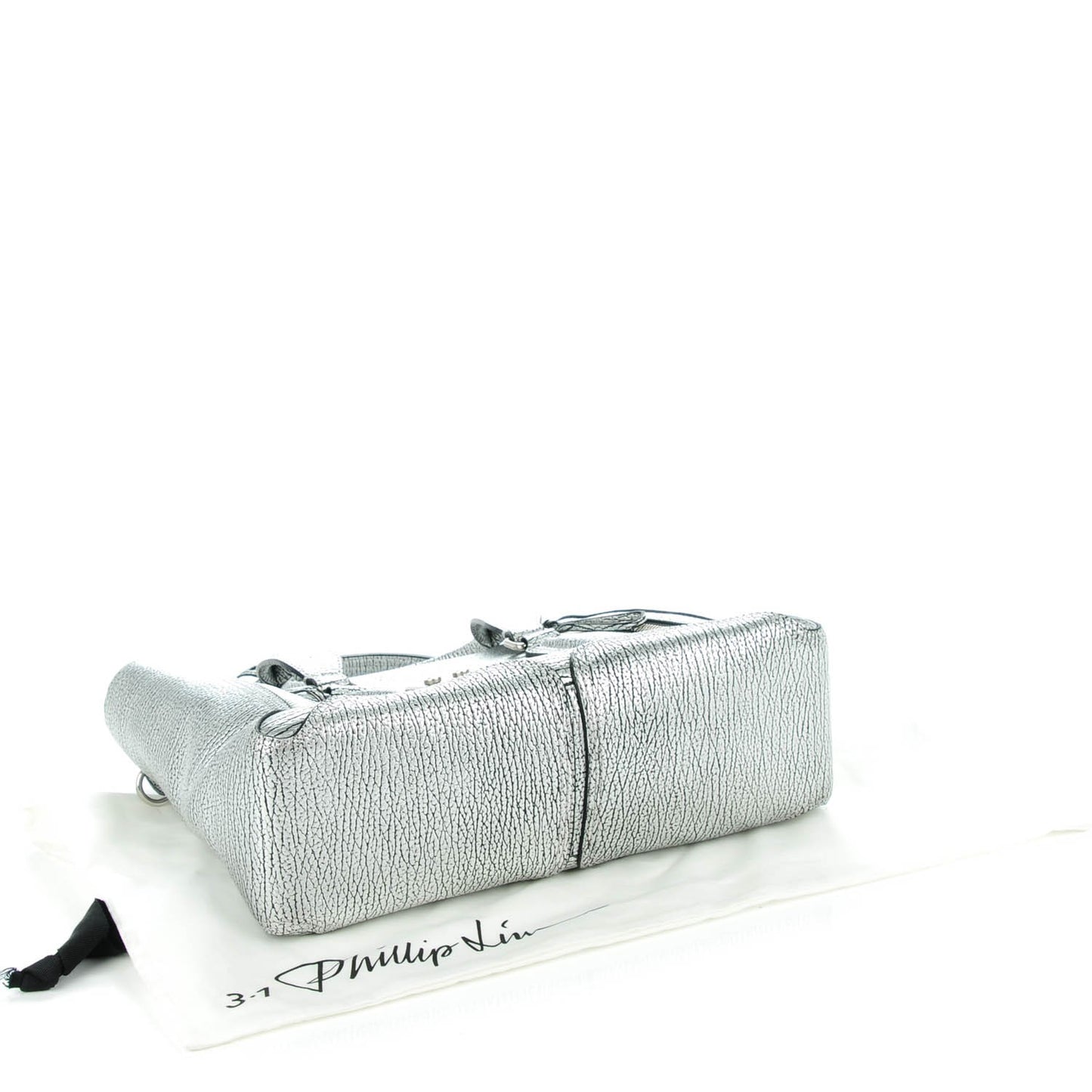 3.1 Textured Calfskin Medium Pashli Satchel Silver