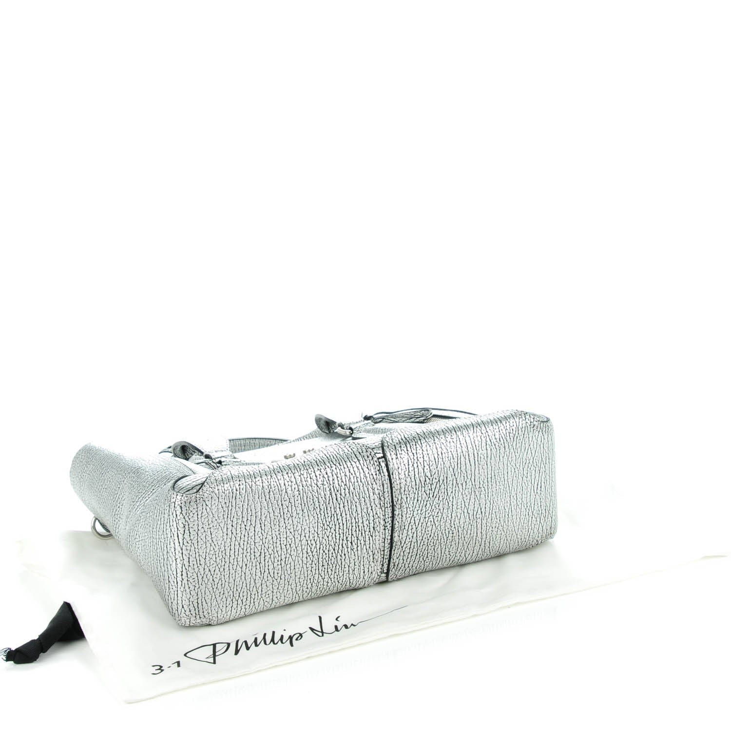 3.1 Phillip Lim 3.1 Textured Calfskin Medium Pashli Satchel Silver 4 of 7