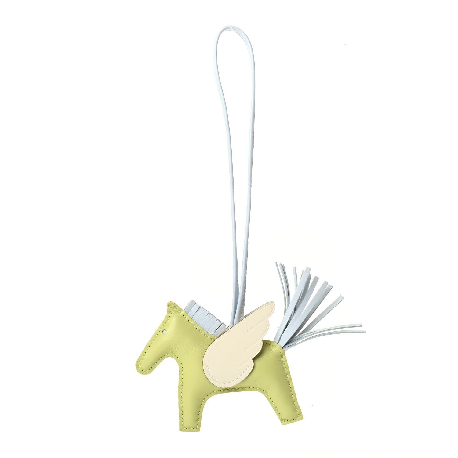 Hermes Milo Lambskin Grigri Rodeo Pegase Horse Bag Charm PM Jaune Bourgeon Bleu Brume Nata 1 of 5