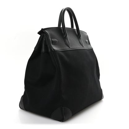 Hermes Togo Toile HAC Travel Birkin 40 Black 2 of 12