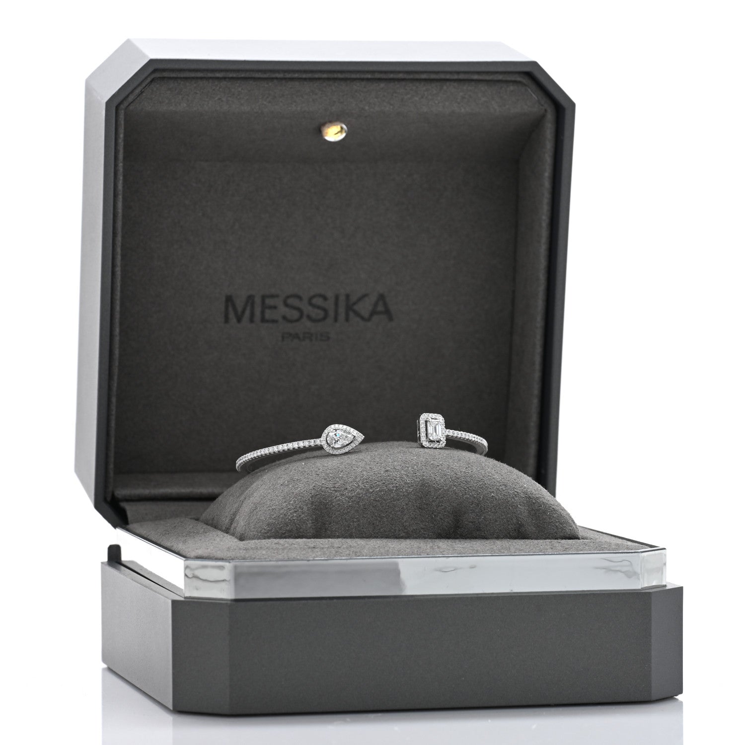 Messika 18K White Gold Diamond .80ctw My Twin Toi & Moi  Skinny Bangle Bracelet 4 of 4
