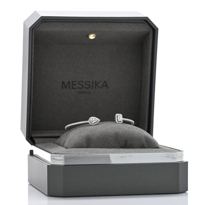Messika 18K White Gold Diamond .80ctw My Twin Toi & Moi  Skinny Bangle Bracelet 4 of 4