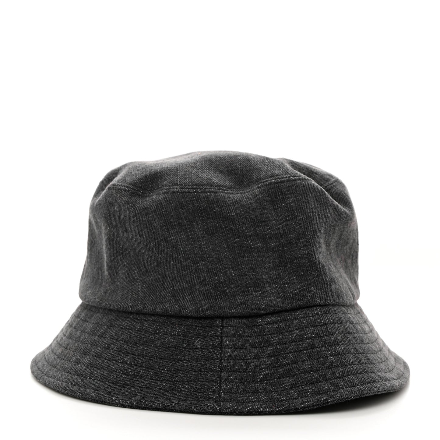 Denim Sequin Cloche Logo Bucket Hat M Black
