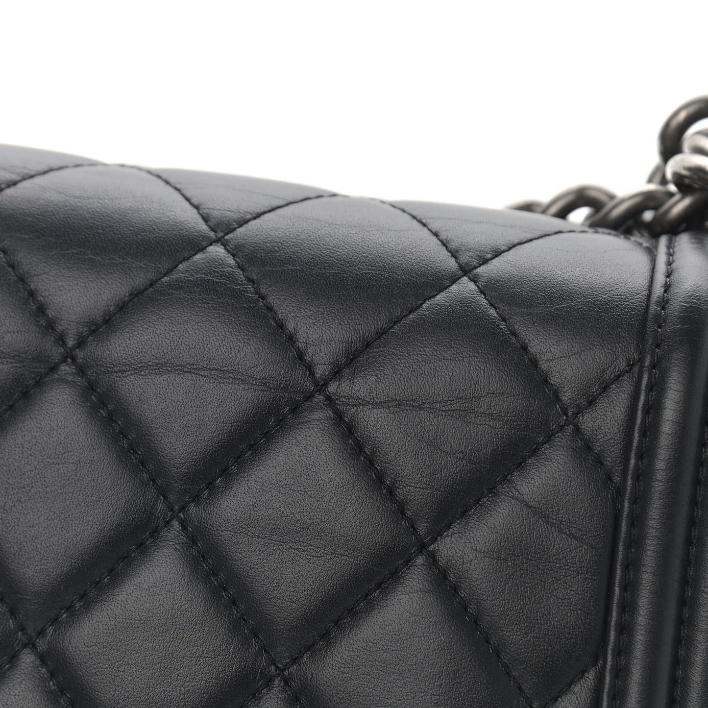 Calfskin Quilted New Medium Boy Flap Black