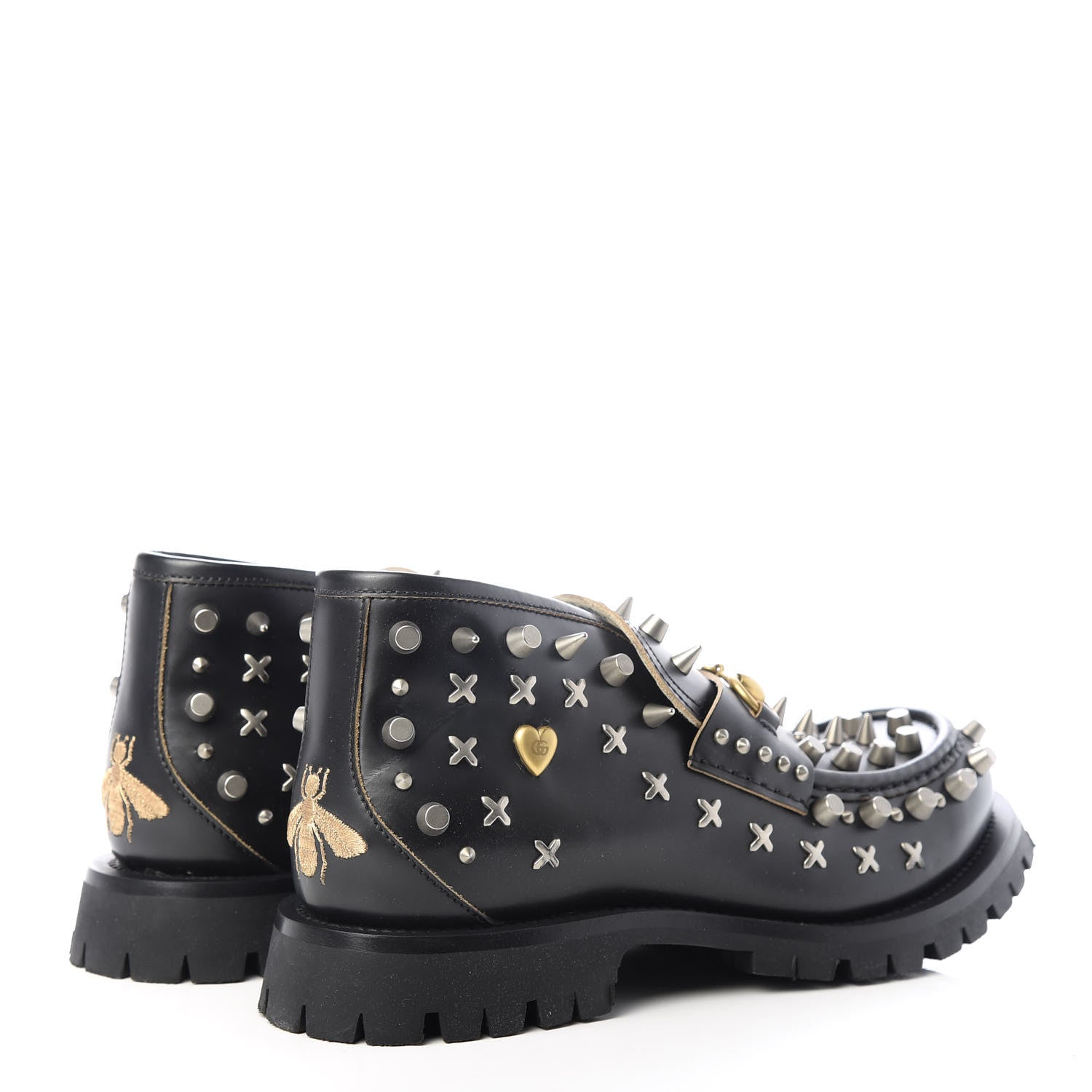 Gucci Cordovan Lux Studded Mens Harald Horsebit Ankle Boots 8.5 Black 4 of 11